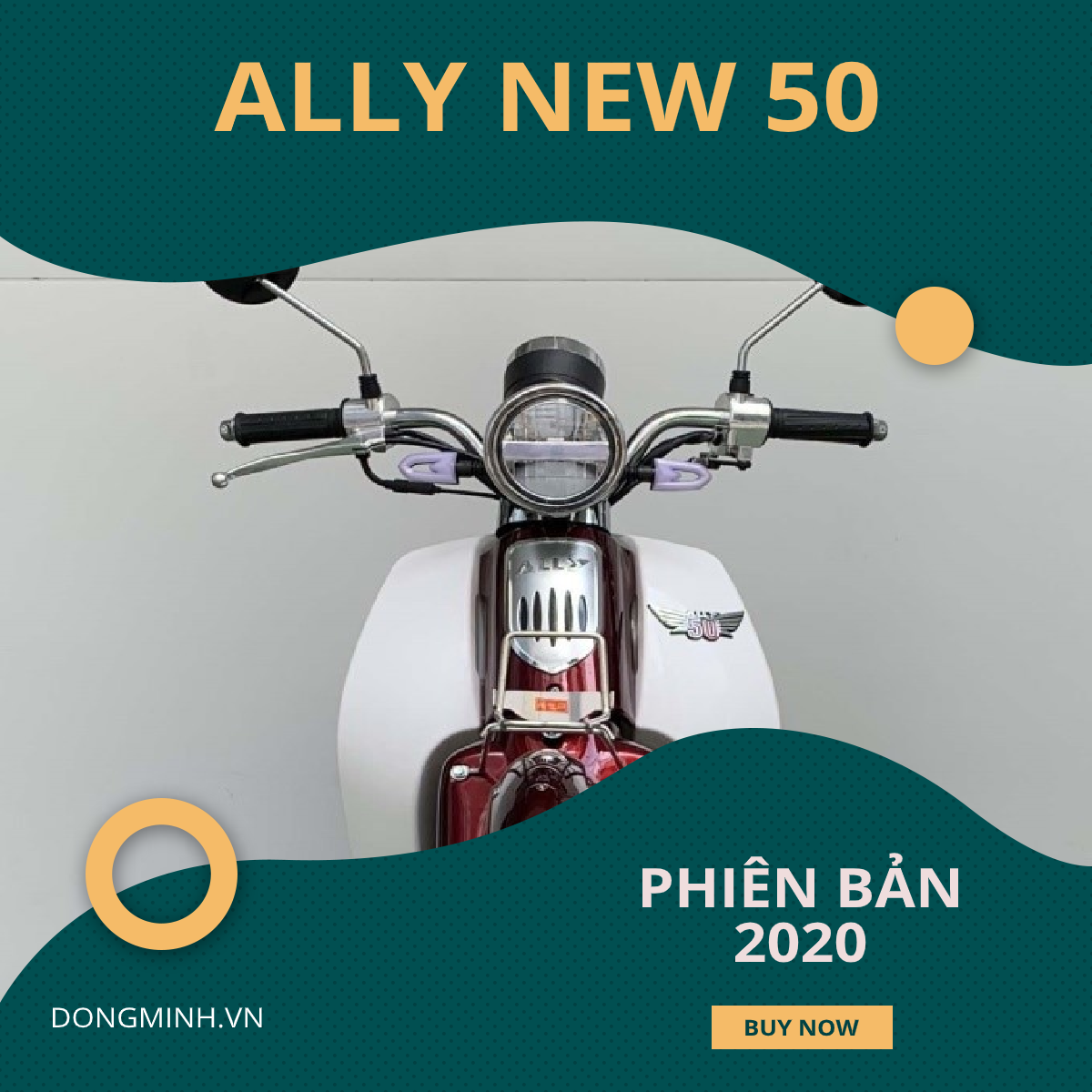 ALLY New 50 2020 trang bị hệ thống đèn Led toàn thân xe, từ đèn pha, đèn hậu cho đến xi nhan đều áp dụng công nghệ led cao cấp