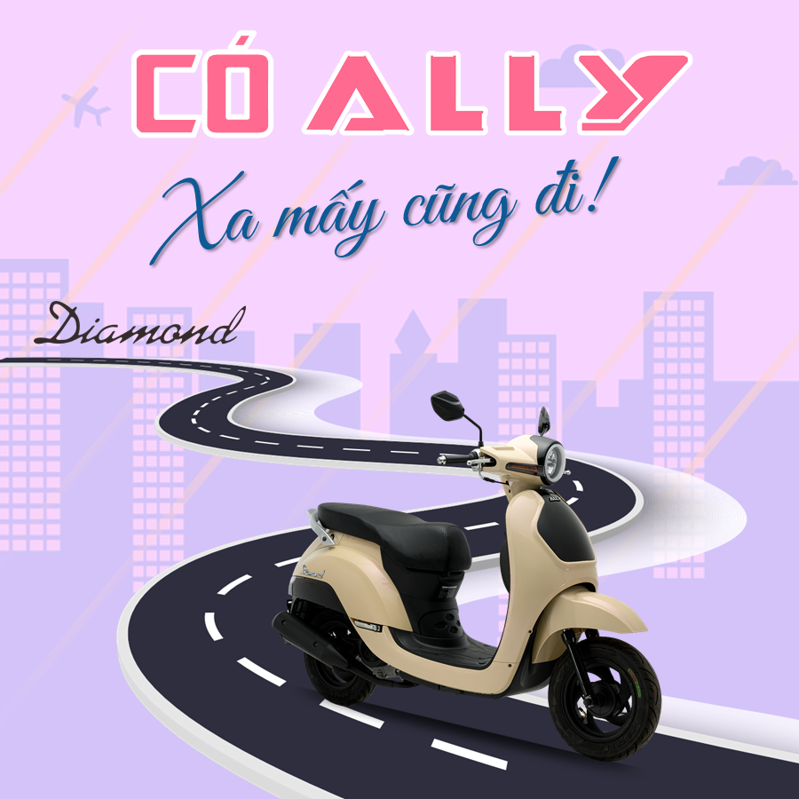Phần cốp xe máy tay ga ALLY Diamond lên đến 20L rộng rãi cho người dùng thoải mái đựng đồ dùng cá nhân